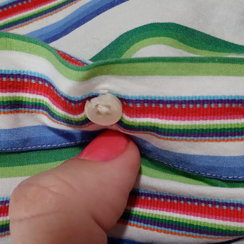 💚VTG Polo Ralph Lauren💚 - Men's Multicolor Stripe L/S Button Down - Picture 6 of 11